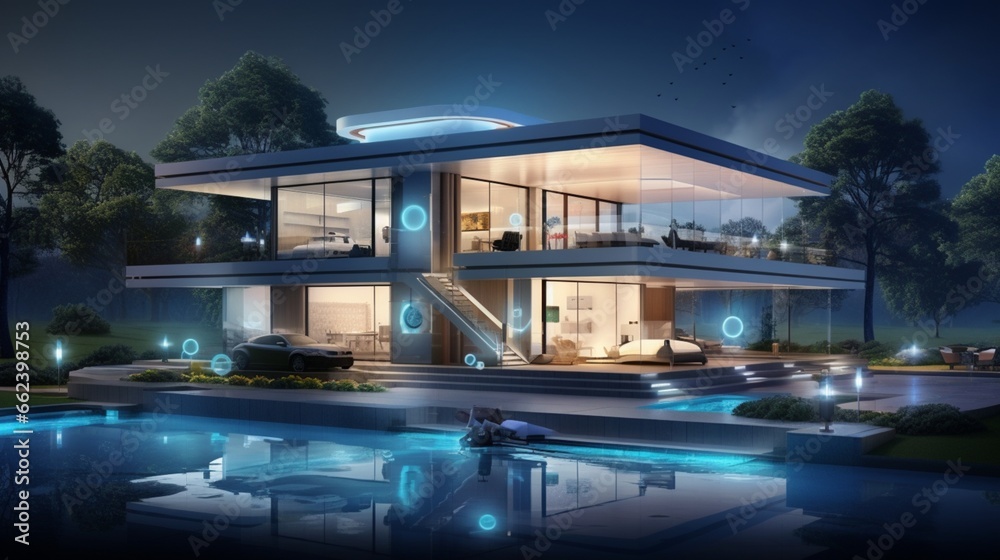 Fototapeta premium an image of an intelligent home where Automation simplifies daily life, highlighting the elegance of innovation in the world of smart living