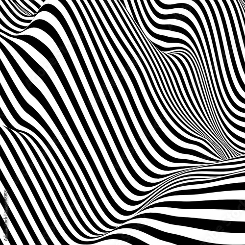 Abstract modern diagonal black and white curvy stripes zebra background pattern isolated on white background © Shawn Hempel