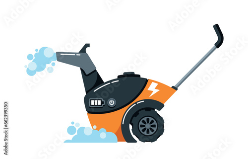 Robust Snowplow Machine, A Winter Hero With Its Powerful Blades And Relentless Drive, It Conquers Snow-covered Roads