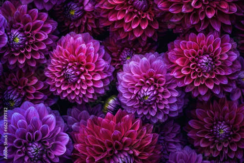 Dark violet dahlia blooms wallpaper background © Exclusive 