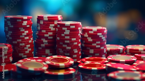 poker chips, on line poker concept