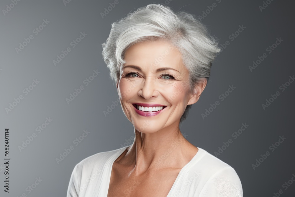 Beautiful senior woman with perfect skin care