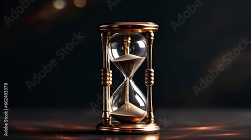 hourglass on dark background