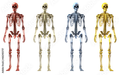 Body Bones Anatomical Marvel in Close Examination on a Clear Surface or PNG Transparent Background.