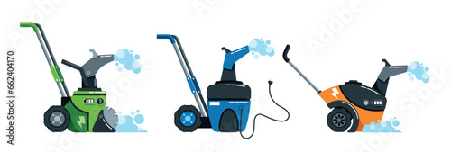 Snowplow Machines Designed To Clear Snow-covered Roads And Surfaces Efficiently. Equipped With Powerful Blades