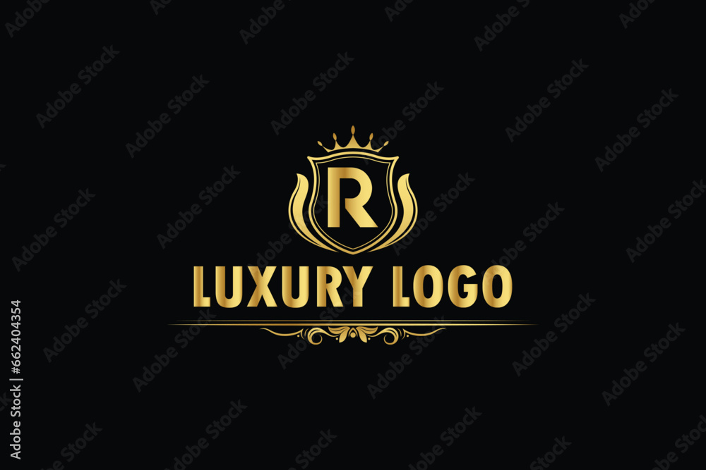 Fototapeta premium Royal, Luxury, Monogram, Brand, R logo design