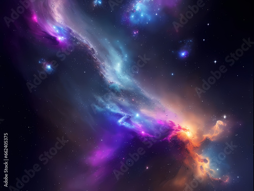 Illustration milky way  nebula  stars  planets  and galaxies in space  universe for abstract cosmos background  wallpapers