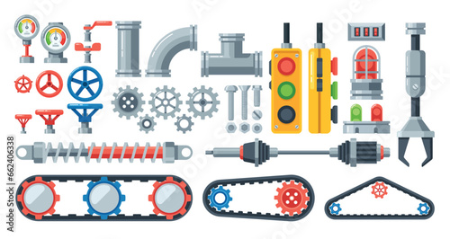 Machine Parts Chain Drive, Pipeline Manometer, Shock Absorbers, Metal Pipes, Manipulator, Valves, Gears