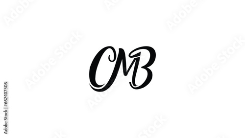 initial CMB Feminine logo beauty monogram and elegant logo design, signature logo design template.

