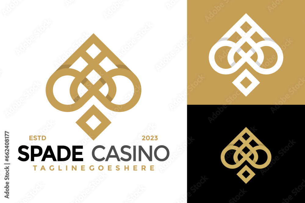 Spade Casino Ace Logo design vector symbol icon illustration Spade Casino Ace Logo design vector symbol icon illustration