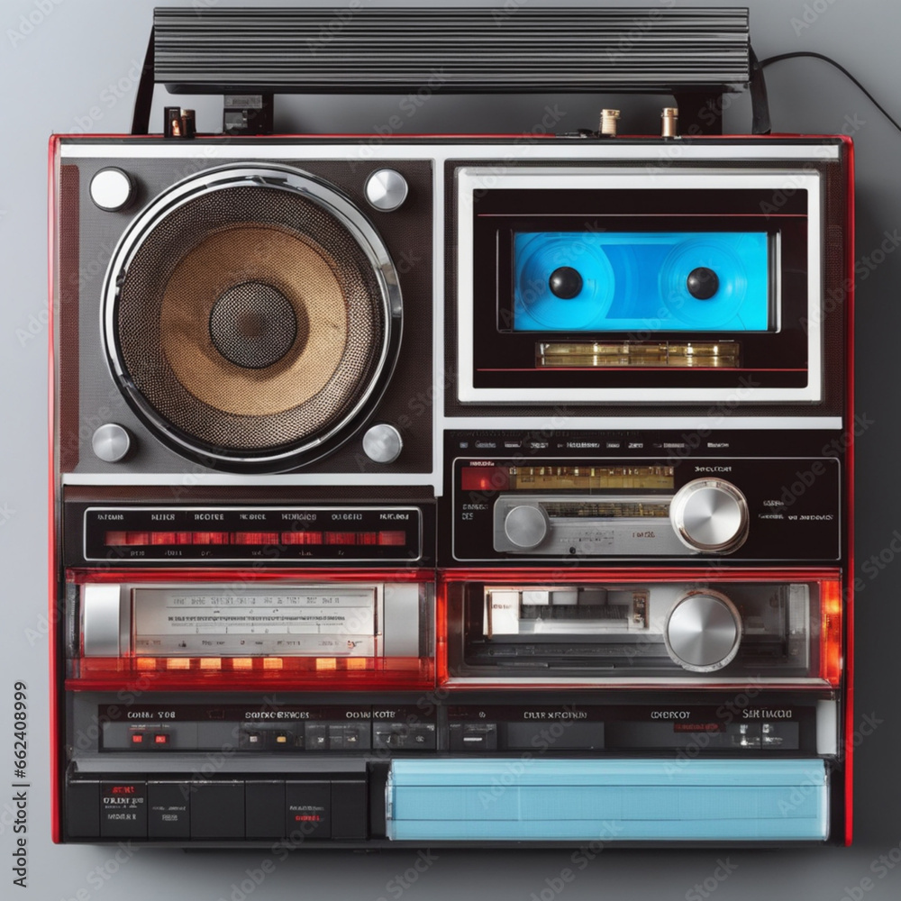 Fototapeta premium Radio cassette antiguo años 80s