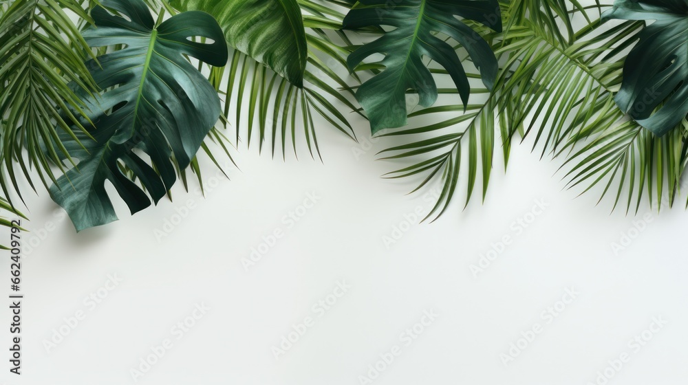 tropical leaves with copy space