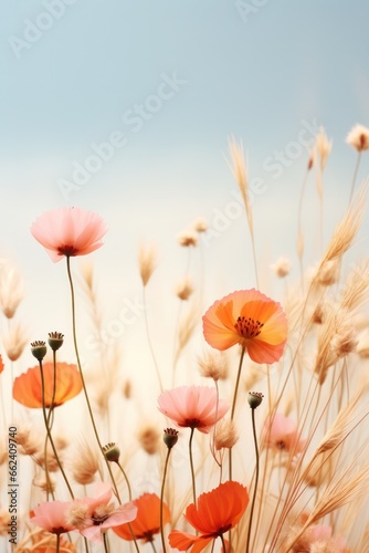 wild meadow flowers with copy space