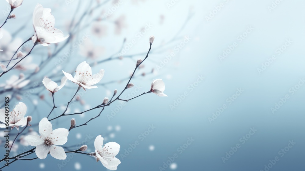 winter flowers with copy space