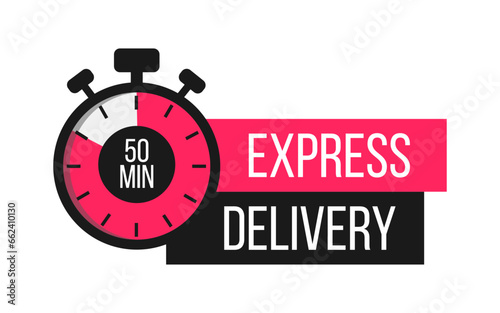 Express Delivery. Stopwatch. Online express delivery service, online order tracking. Vector illustration