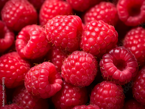 Raspberry background, close up photo of raspberries