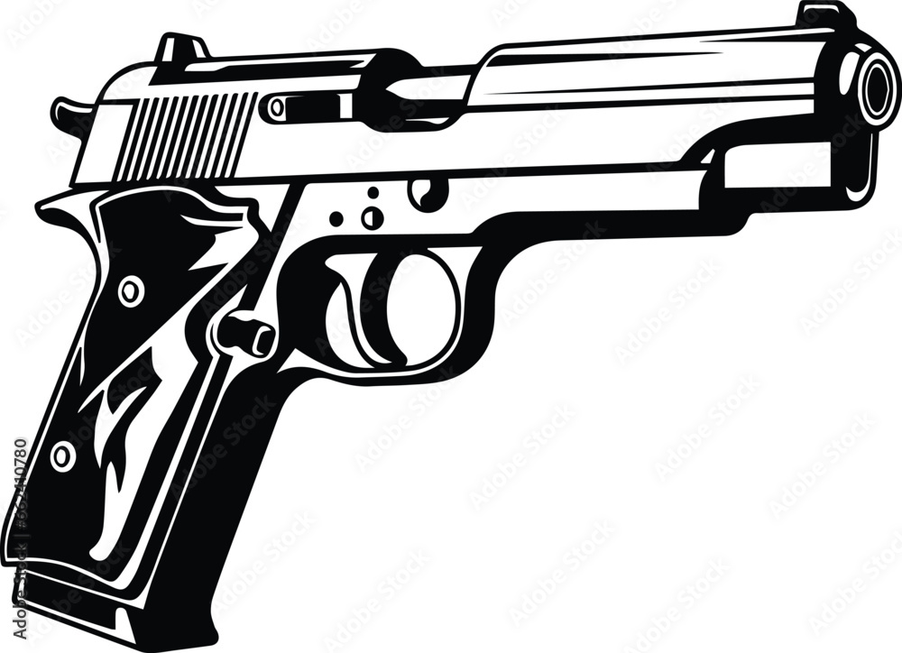 Gun Logo Monochrome Design Style