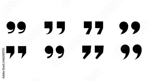 Text commas set. Punctuation flat mark set.