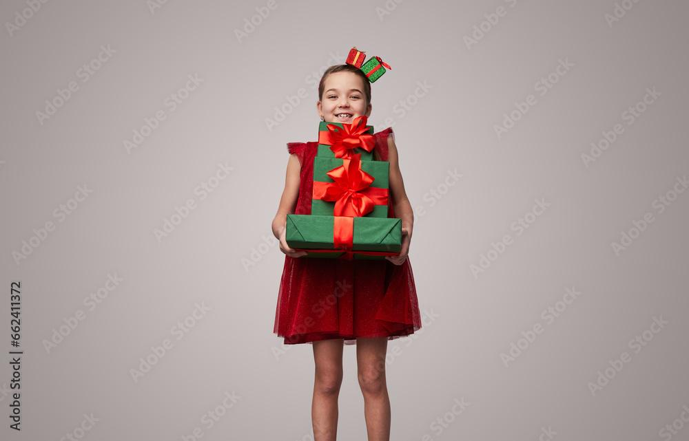 Cute little girl with tablet in studio Cute little girl with tablet in studio