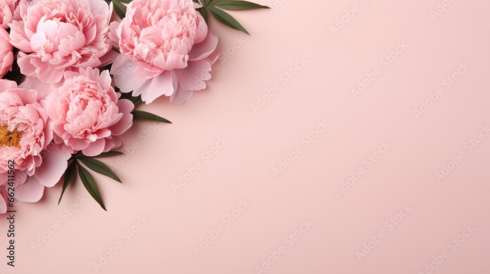 peony flowers with copy space