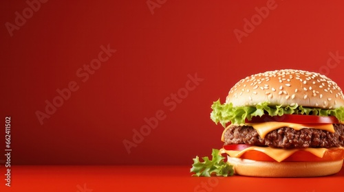 beef burger with copy space