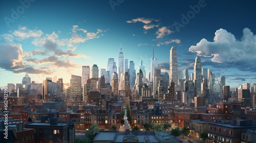 a breathtaking view of a cityscape enhanced by AR  where information and entertainment converge with grace and precision.