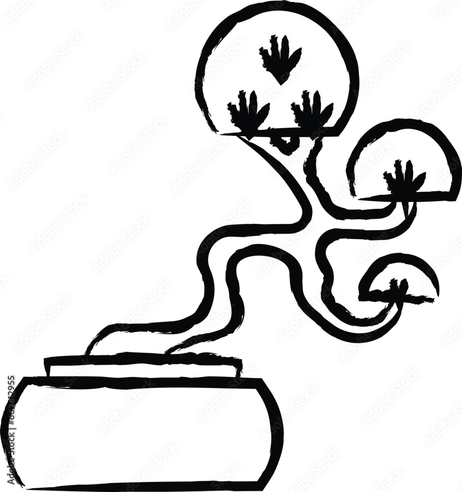 Obraz premium bonsai vector illustration