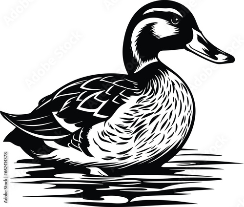 Mallard Duck Logo Monochrome Design Style