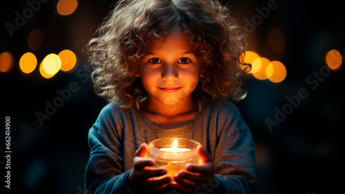 little boy praying at night