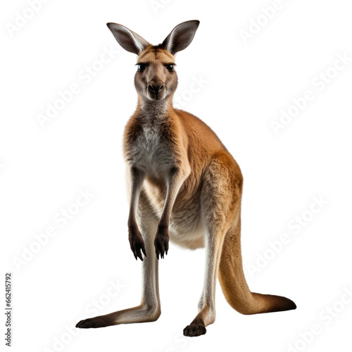 kangaroo standing isolated on transparent background © DX