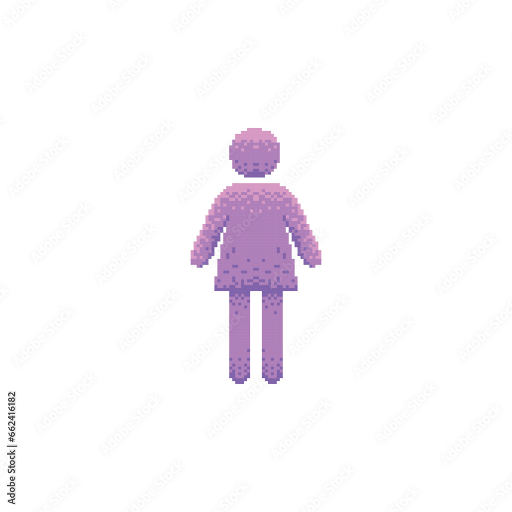 Woman logo icon in Pixel Art Woman logo icon in Pixel Art