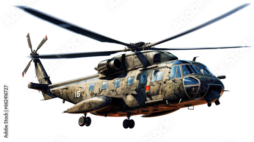 military helicopter isolated on transparent background