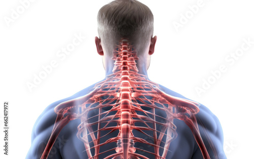 Spine Pain in High-Definition Clarity on a Clear Surface or PNG Transparent Background.
