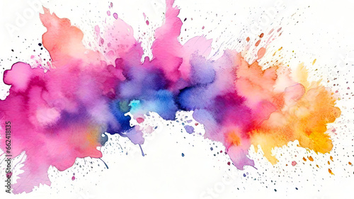 Colorful abstract watercolor paint texture on white background. Generative ai