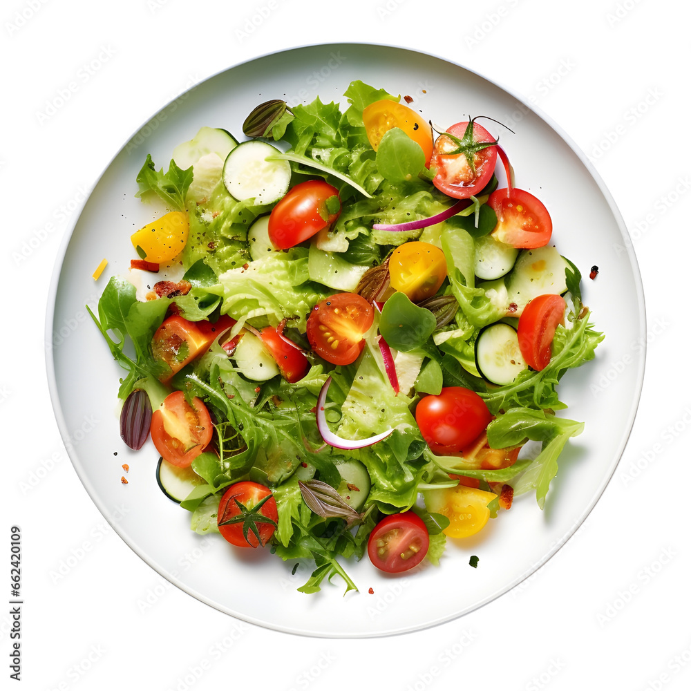 Plate of vegetable salad, ai generative 