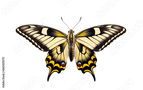 Butterfly Portrait with a Powerful Roar on a Clear Surface or PNG Transparent Background.