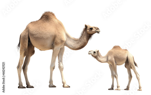 Camel Portrait of a Lovely Couple on a Clear Surface or PNG Transparent Background.