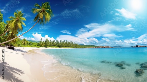 Beautiful landscape of tropical beach. AI generated image