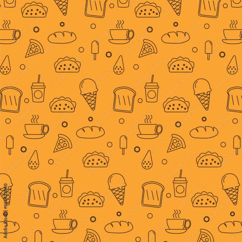 Vector hand drawn food Pattern design template. Vector hand drawn food Pattern design template.