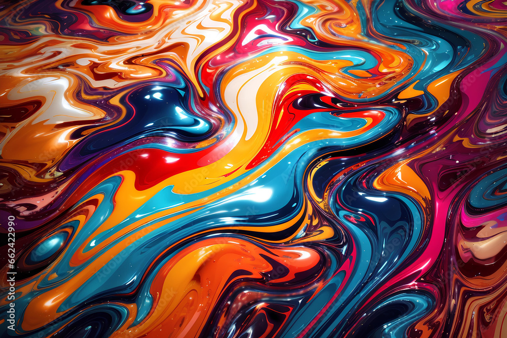 Naklejka premium Abstract colorful acrylic floating liquid background