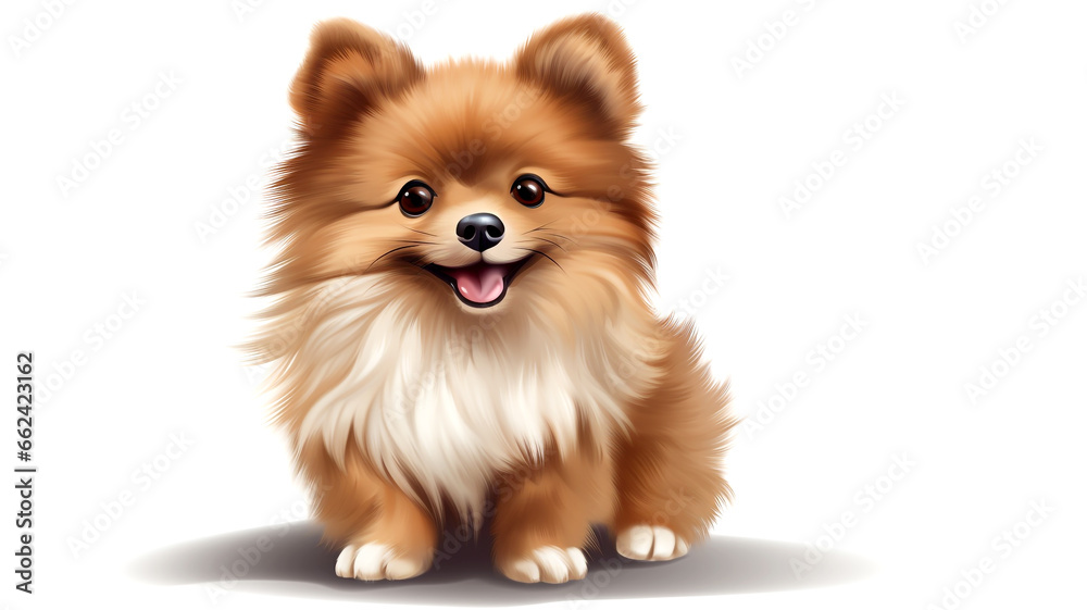Obraz premium Emphasizing the pet style of a cute and adorable Pomeranian in close-up.