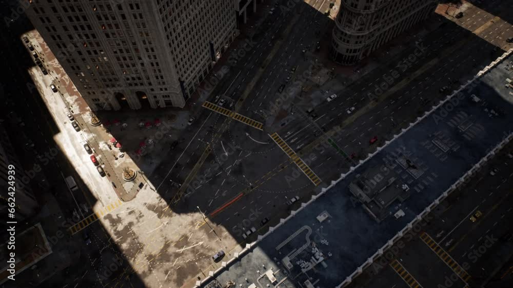 An aerial view of a city street in the middle of the day An aerial view of a city street in the middle of the day