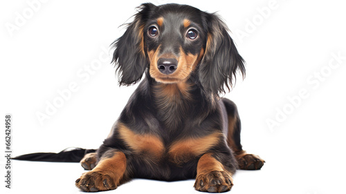 Witness a Dachshund's captivating personality as they emphasize their pet style in a close-up view, radiating adorableness.