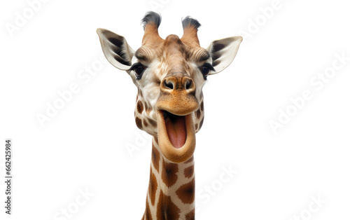 Giraffe Nature s Roaring in the Wild on a Clear Surface or PNG Transparent Background.