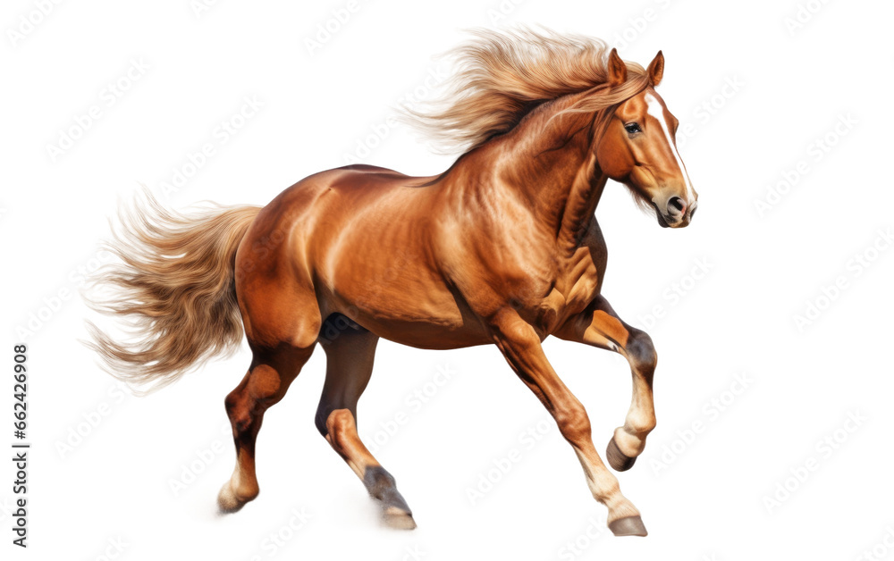 Horse Running From Hunter on a Clear Surface or PNG Transparent Background.