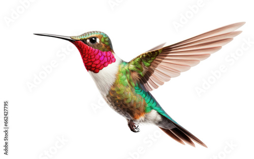 Hummingbird Running From Hunter on a Clear Surface or PNG Transparent Background.