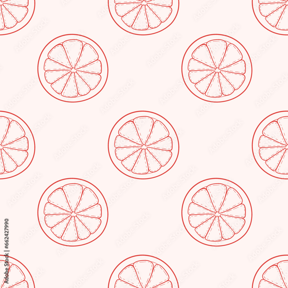 Fototapeta premium Seamless pattern with a doodle citrus