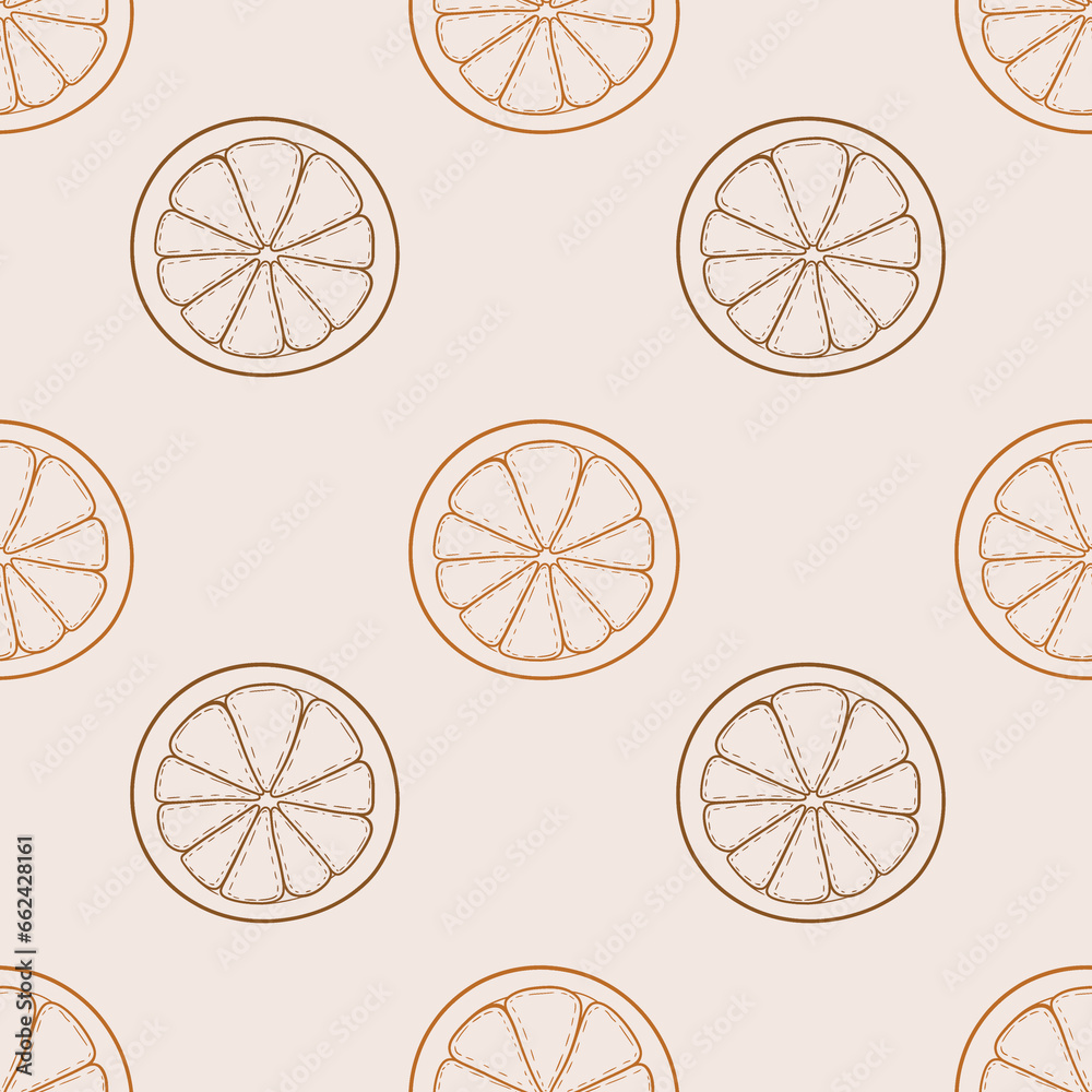 Fototapeta premium Seamless pattern with a doodle lemon