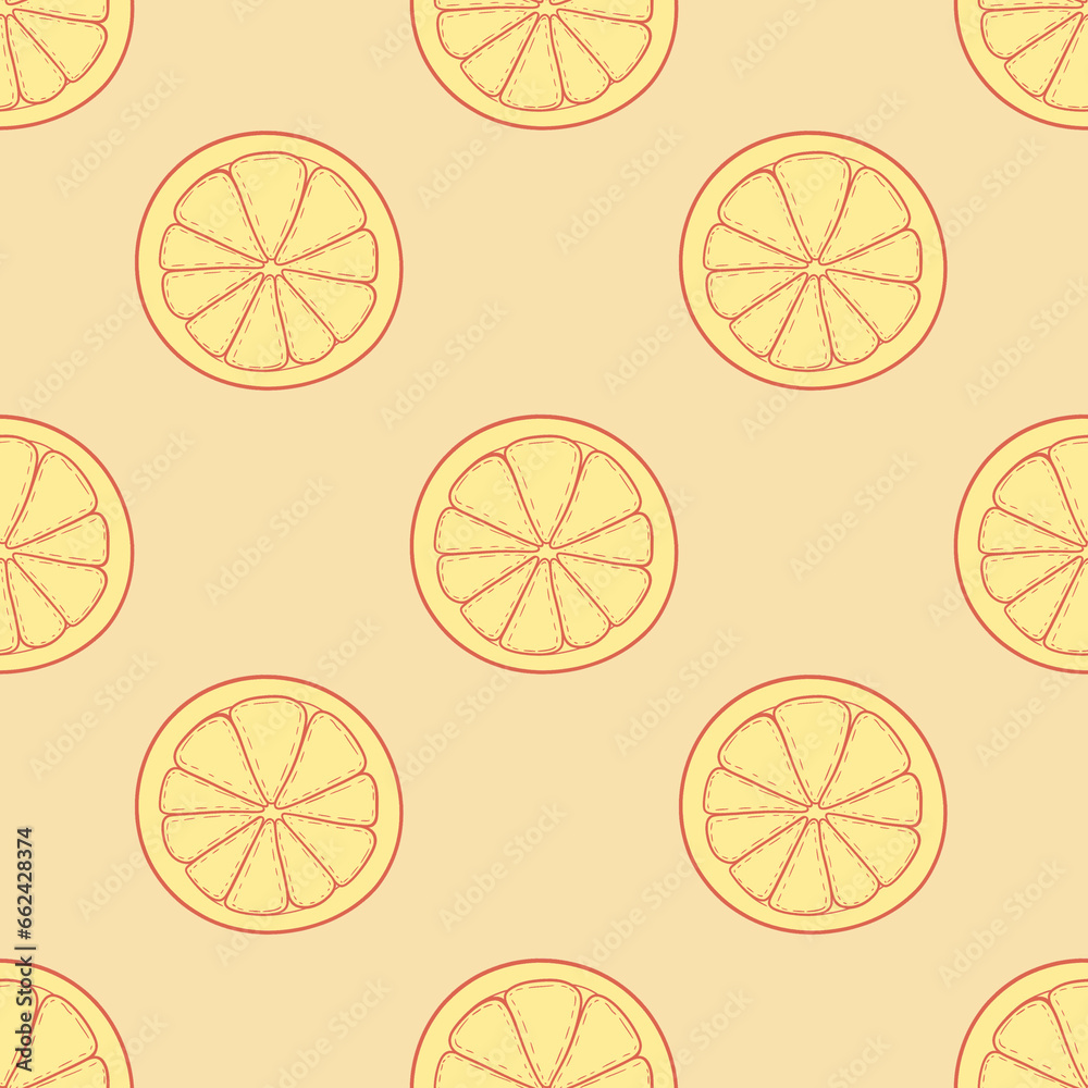 Seamless pattern with a doodle lemon Seamless pattern with a doodle lemon