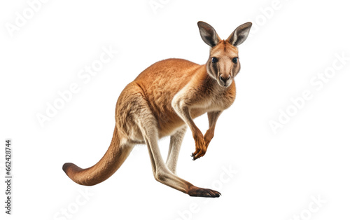 Kangaroo Running From Hunter with Passion on a Clear Surface or PNG Transparent Background.
